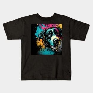 Cosmic Dog Splatter Paint Kids T-Shirt